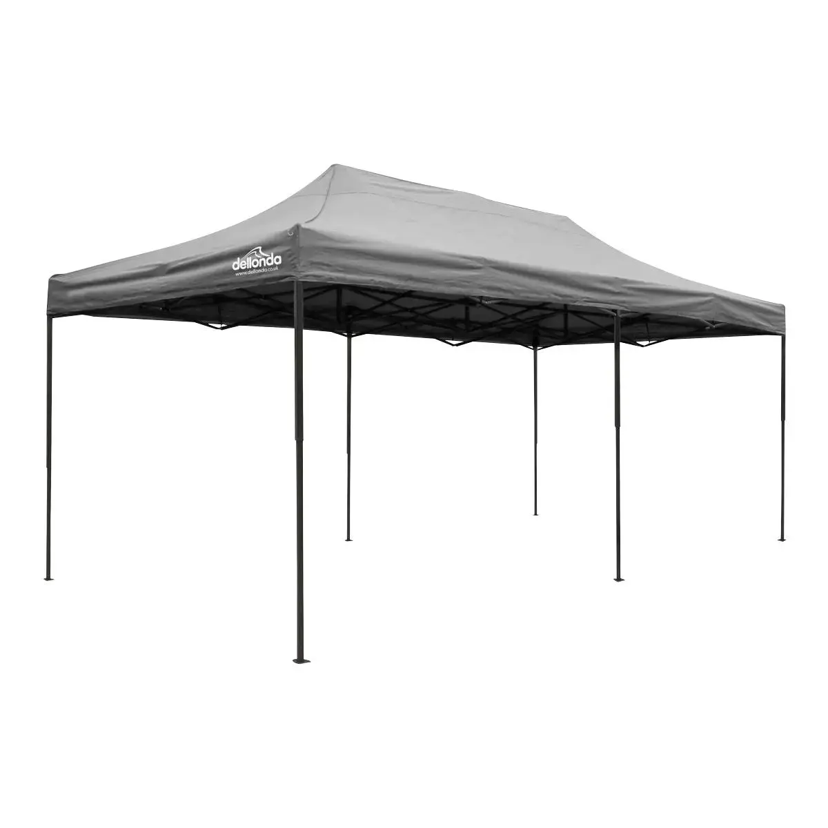 Dellonda Premium 3X6m Pop-Up Gazebo, Heavy Duty, Pvc Coated, Water Resistant Fabric, Supplied With Carry Bag, Rope, Stakes & Weight Bags - Grey Canopy 1