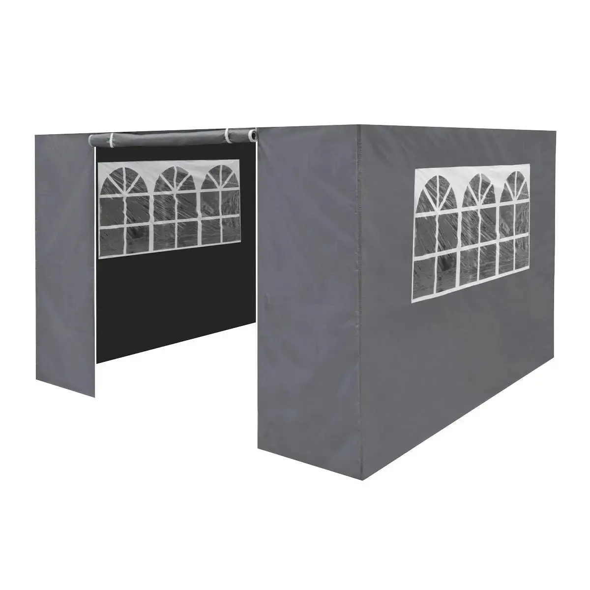 Dellonda Premium Gazebo/Marquee Side Walls/Doors/Windows, Fits 3 X 3M Models - Grey 1