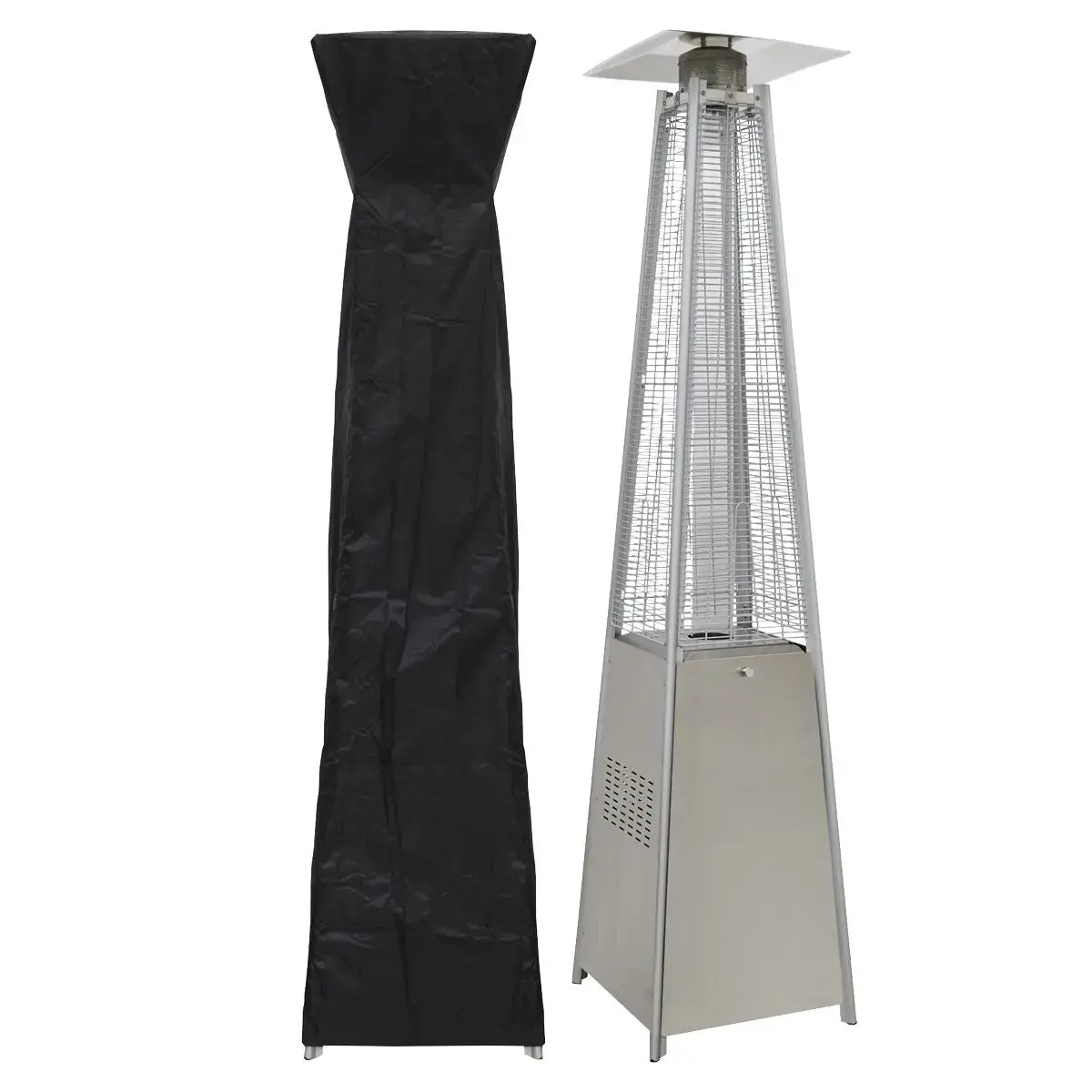 Dellonda Pyramid Gas Patio Heater 13Kw For Commercial & Domestic Use, Stainless Steel, Supplied With Cover 1