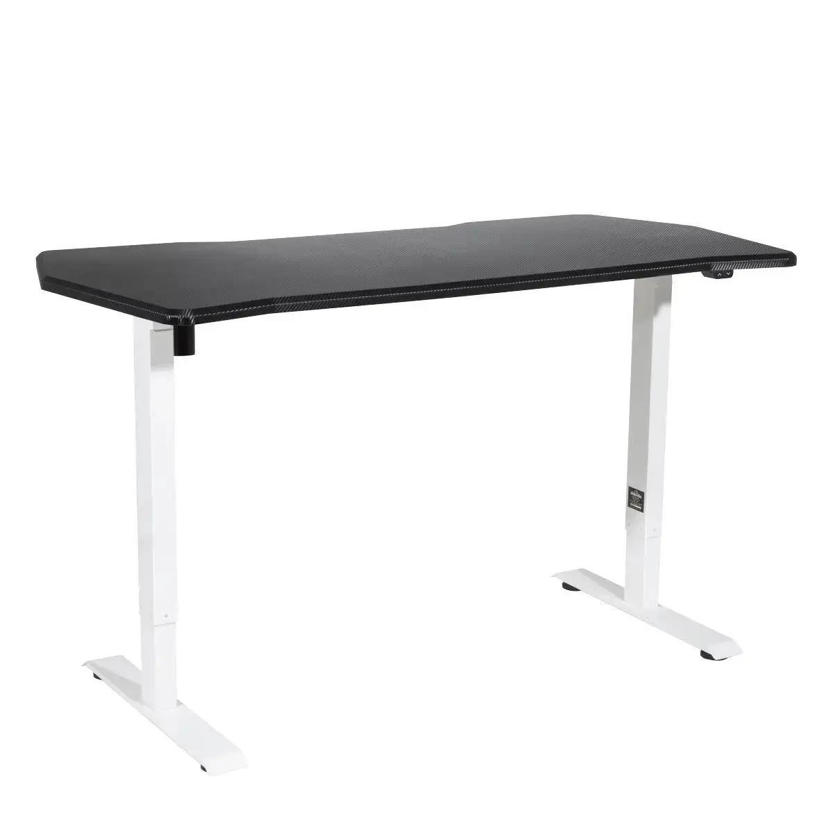 Dellonda Single Motor Height-Adjustable Electric Sit & Stand Gaming Desk With Carbon Fibre Desktop & White Frame 1