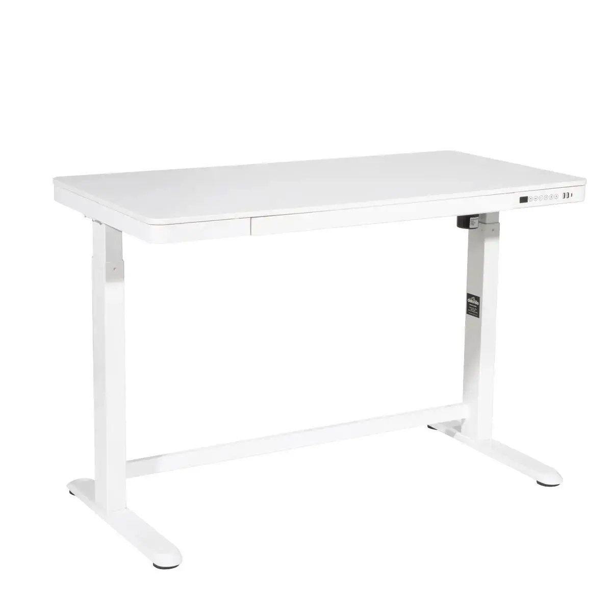 Dellonda White Electric Adjustable Standing Desk With Usb & Drawer, 1200 X 600Mm 1