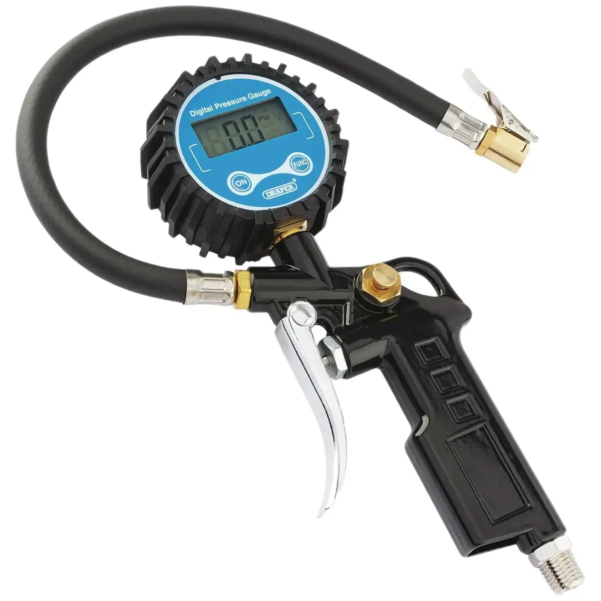 Draper Digital Tyre Inflator Pistol Grip 0-300 Psi 1/4" Bsp 1