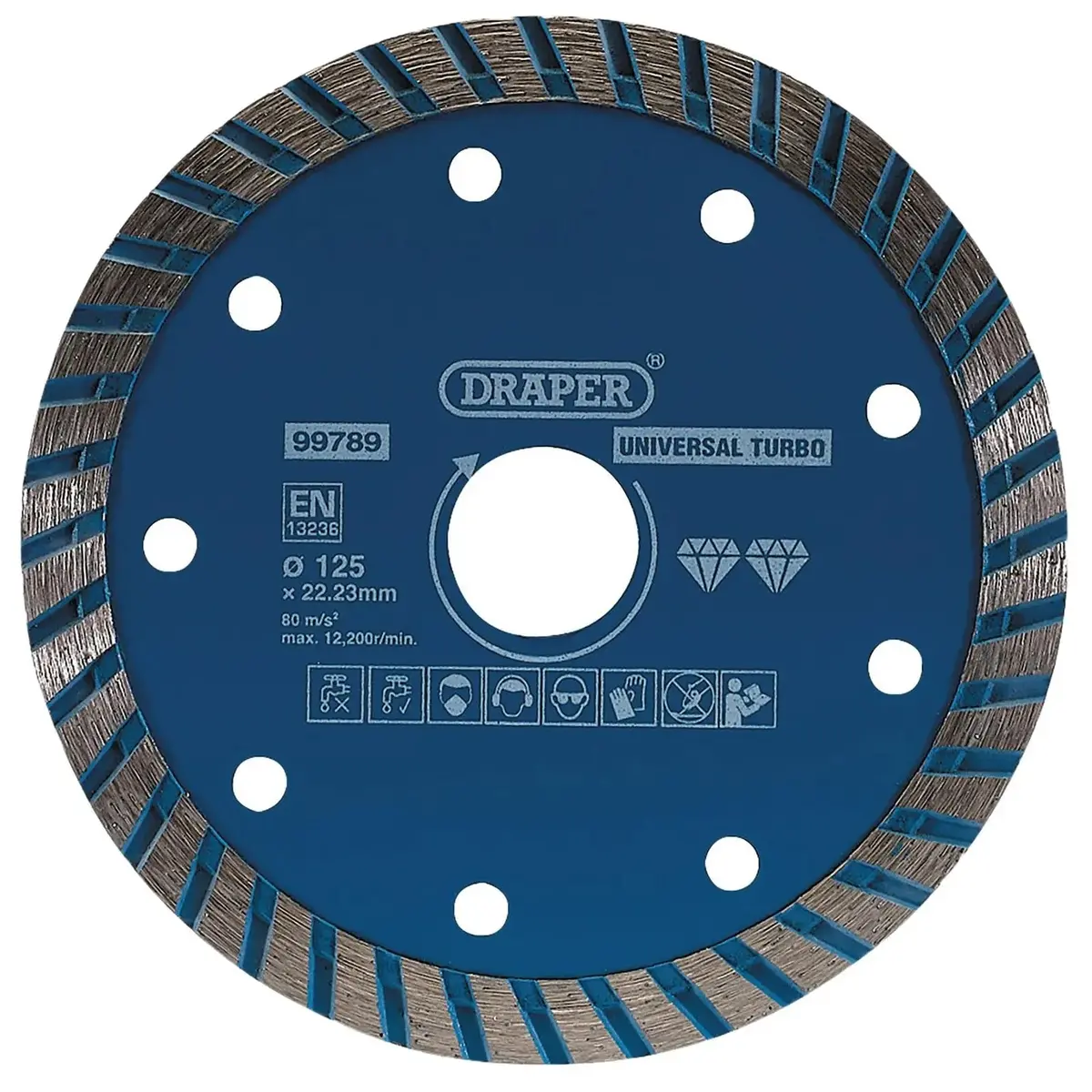 Draper Turbo Diamond Cutting Blade 125Mm For Granite Marble Stone 1