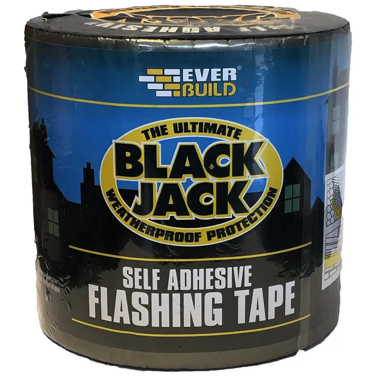 Everbuild Black Jack Self Adhesive Flashing Tape Lead Look Finish 10M Trade Roof Repair 1