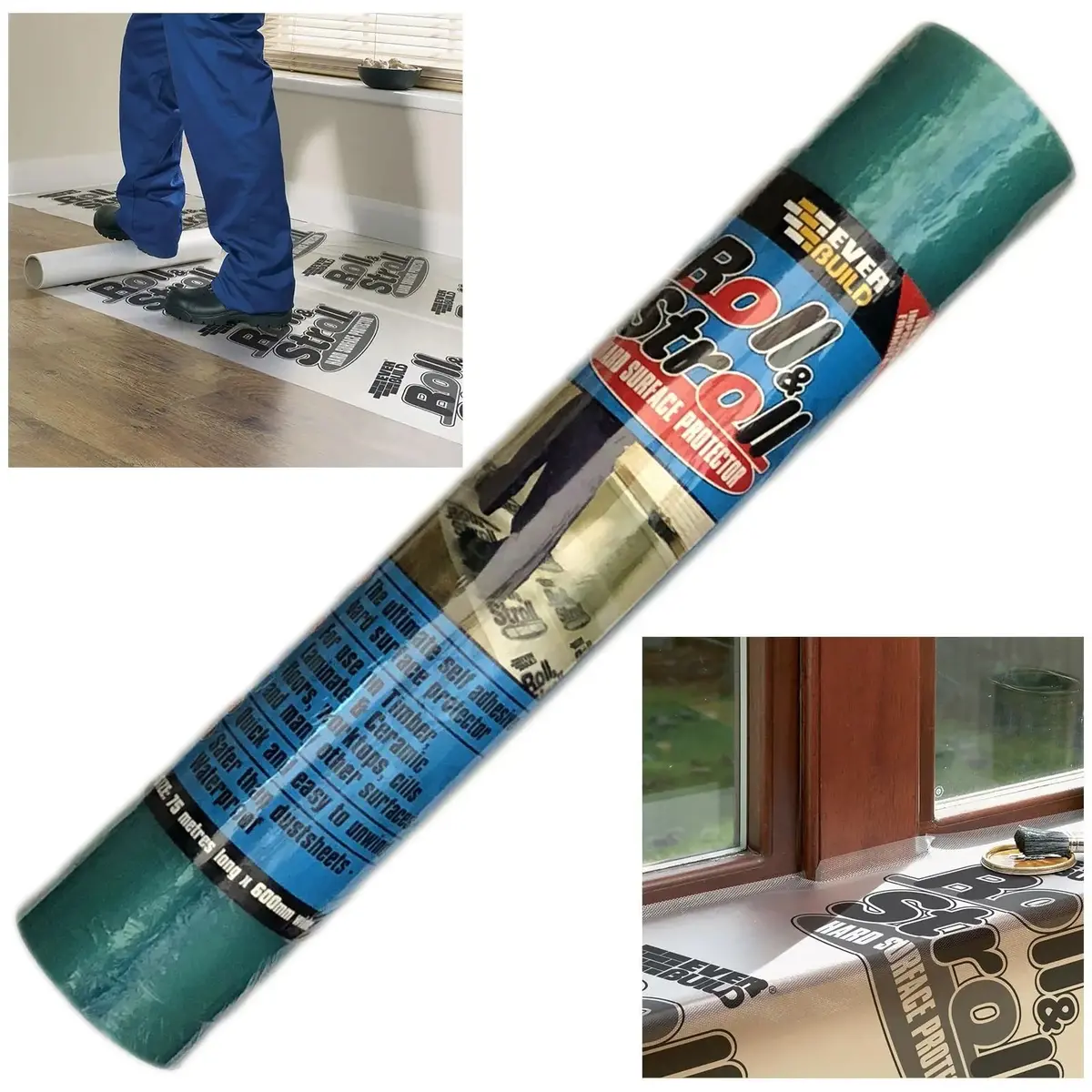 Everbuild Roll And Stroll Hard Surface Floor Protector 600Mm X 75M 1
