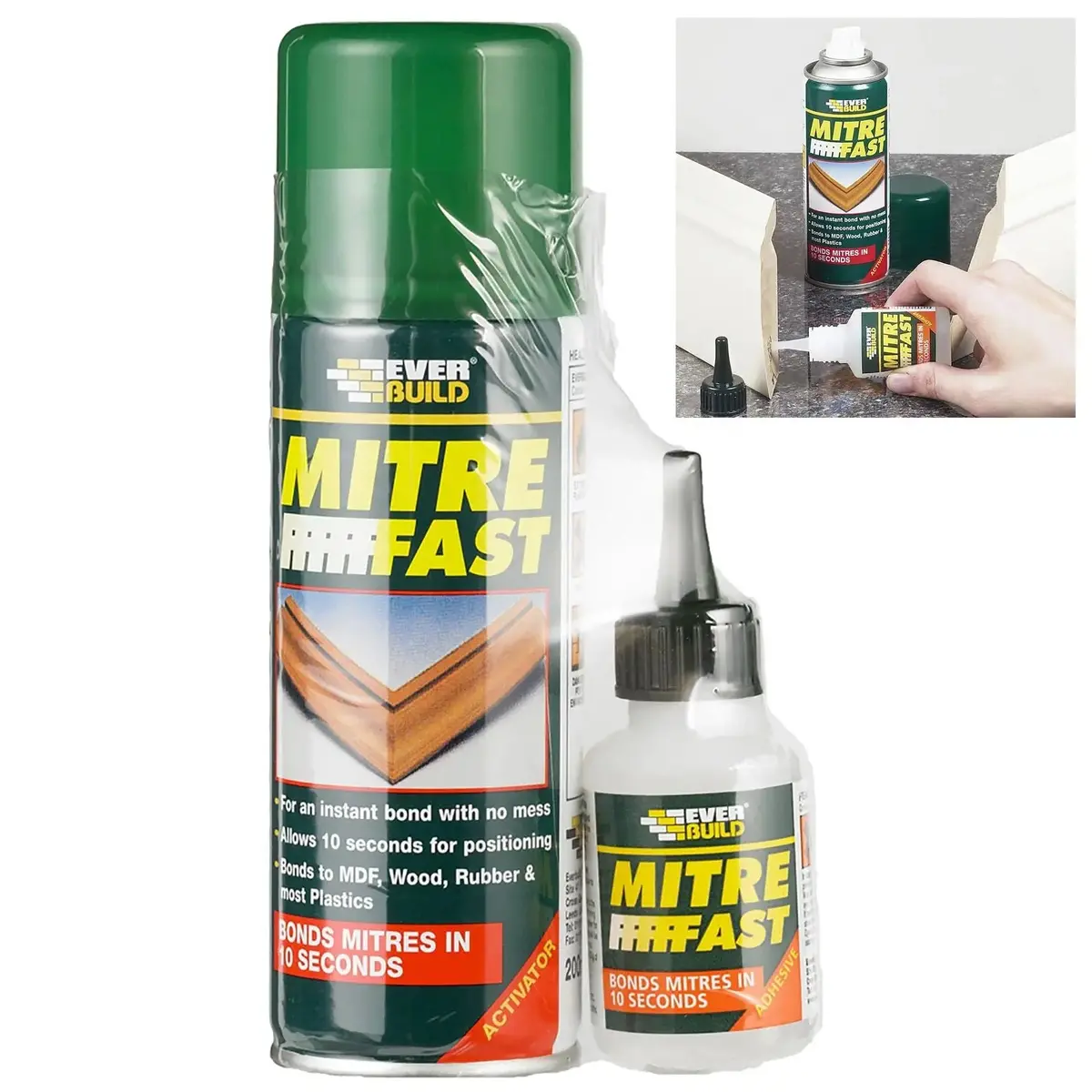 Everbuild Industrial Mitre Fast 200Ml Activator 50G Adhesive 1