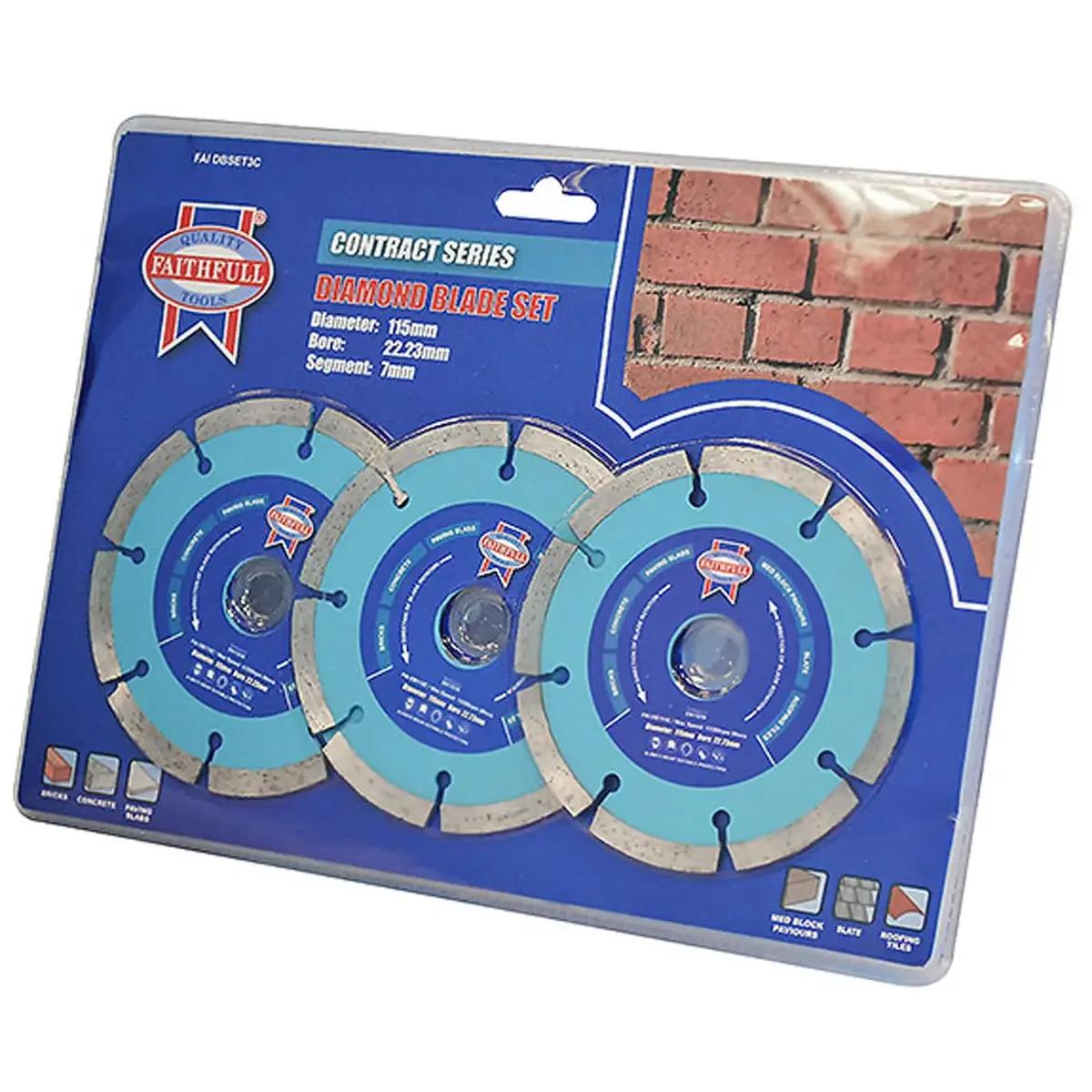 Faithfull 3 Pack 115Mm Diamond Cutting Blades 1