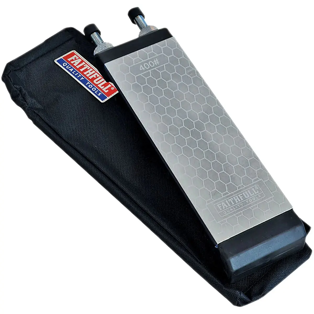 Faithfull Double Sided Diamond Sharpening Stone With Docking Station 200Mm X 70Mm 1