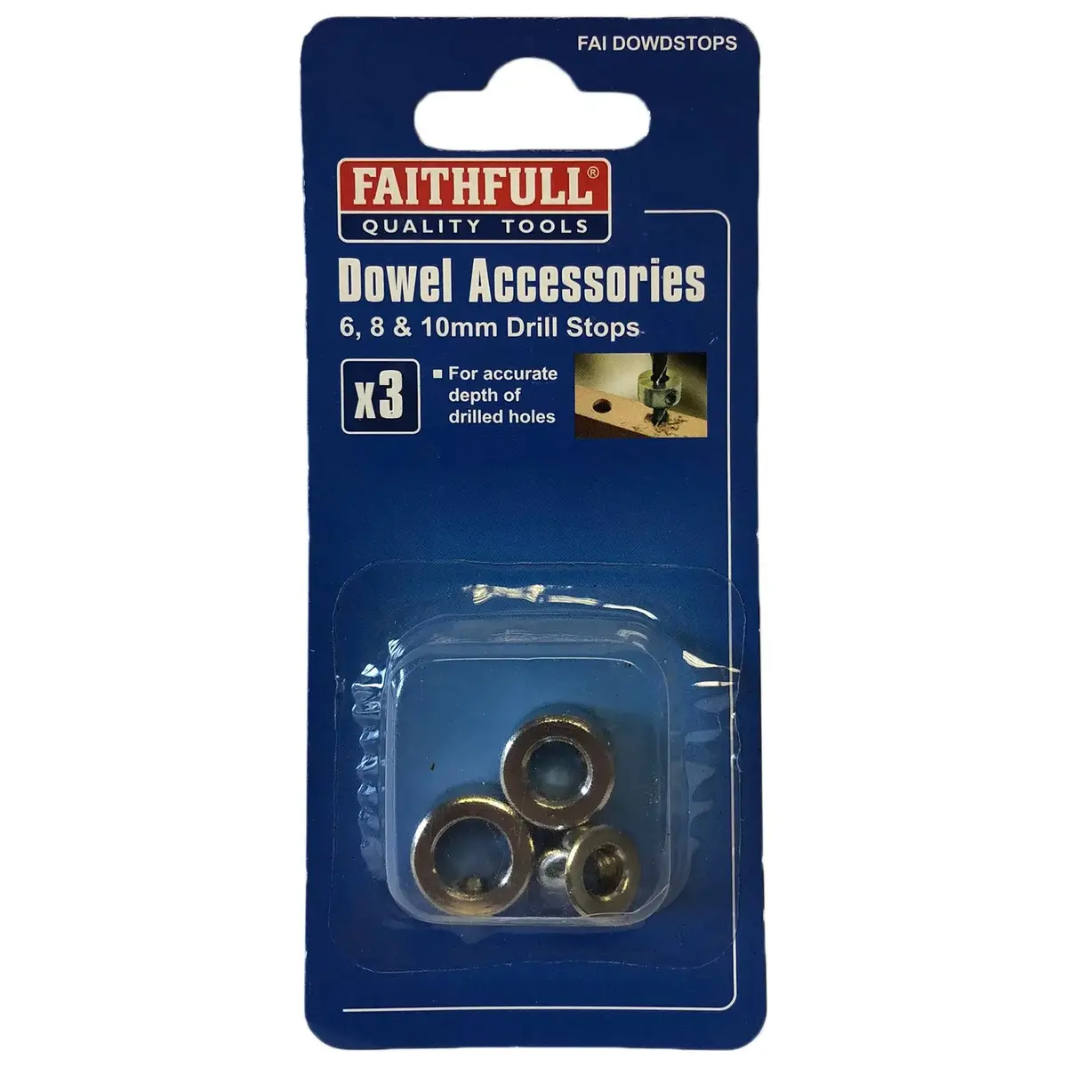 Faithfull Dowel Drill Stops 6Mm, 8Mm & 10Mm 1
