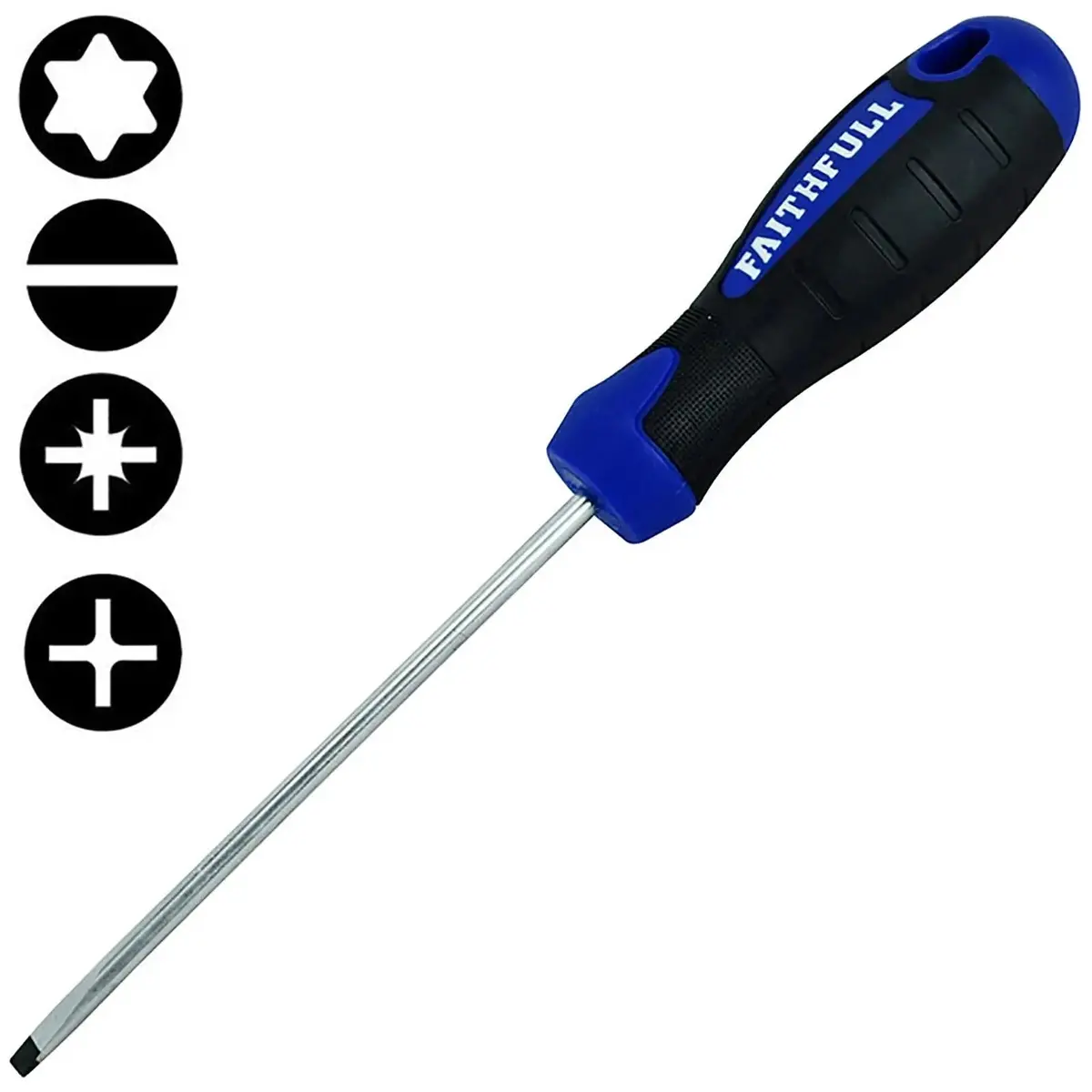 Faithfull Soft Grip Screwdrivers Magnetic Tips Slotted Phillips Pozi Torx 1