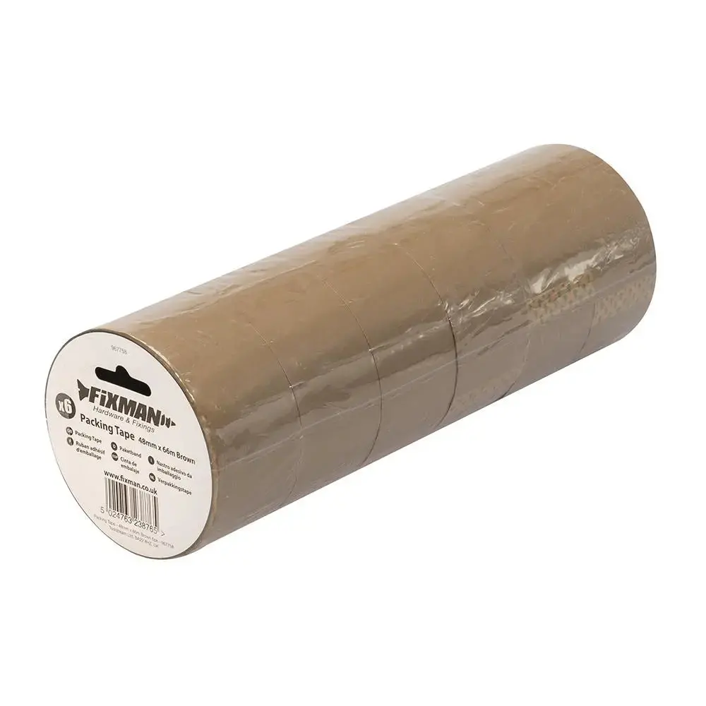 Fixman Packing Tape 48Mm X 66M Brown 6Pk 967758 1