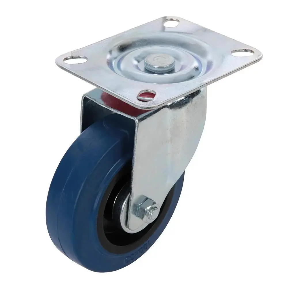 Fixman Swivel Elastic Rubber Castor 100Mm 140Kg Blue 199919 1