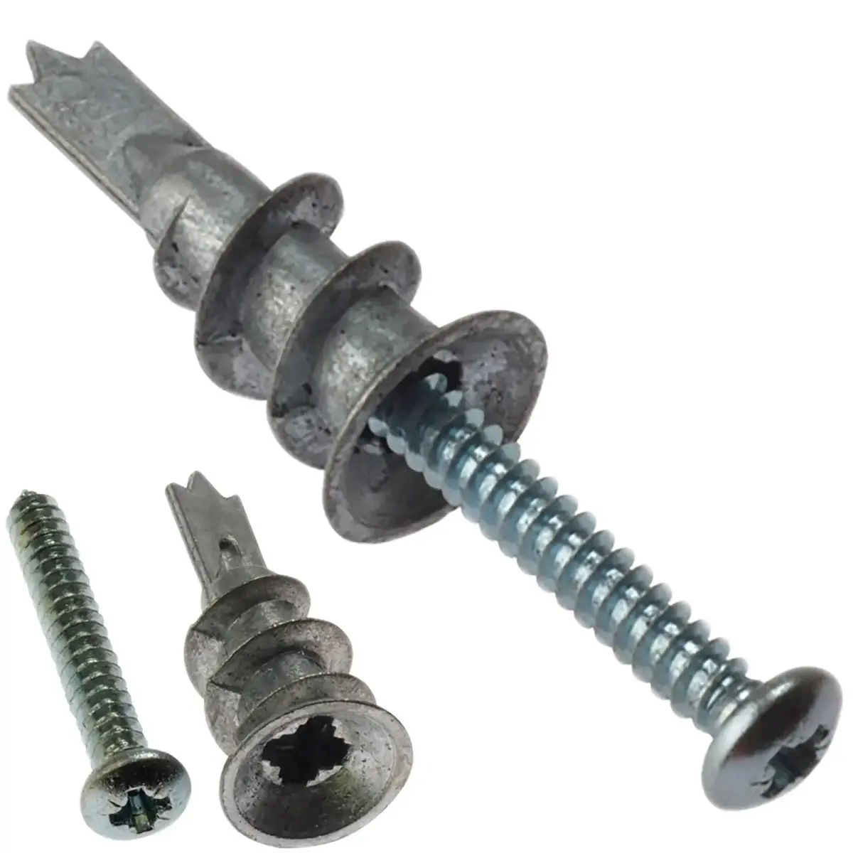 Forgefix 100 Pack Zinc Alloy Plasterboard Cavity Wall Anchor Screws 4.5 X 35Mm Screw 1