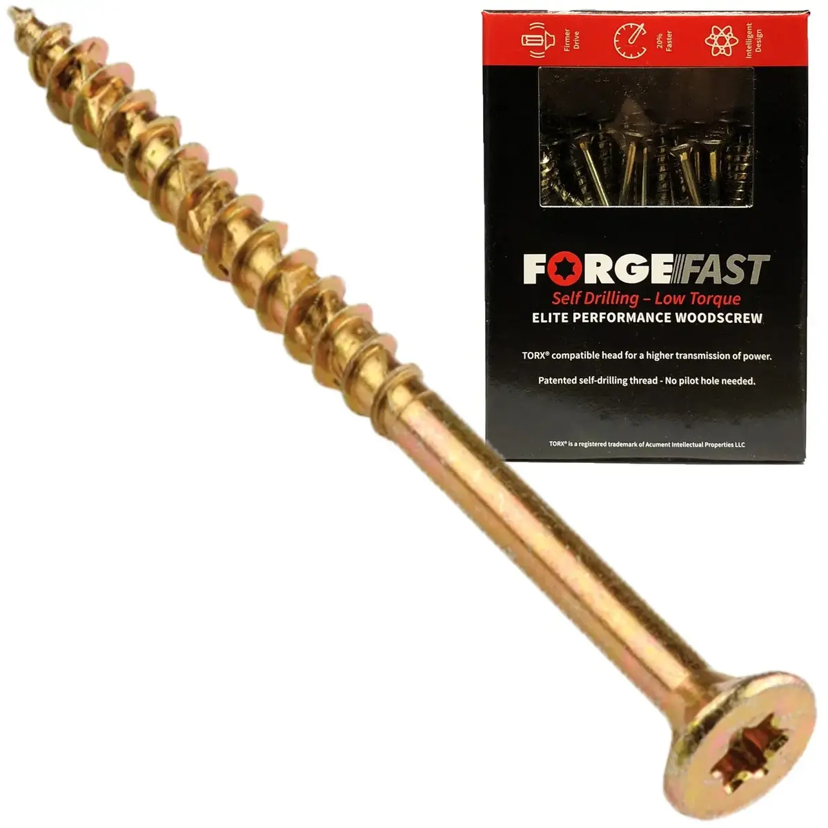 Forgefix Torx Forgefast Elite Low Torque Wood Screws Zinc Yellow 1