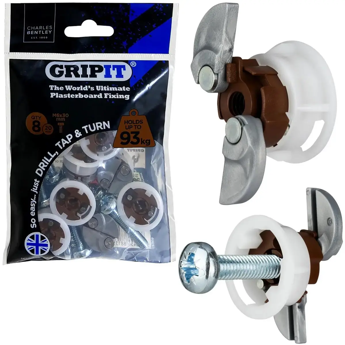 Gripit Brown Plasterboard Fixings 20Mm 8 Pack 1