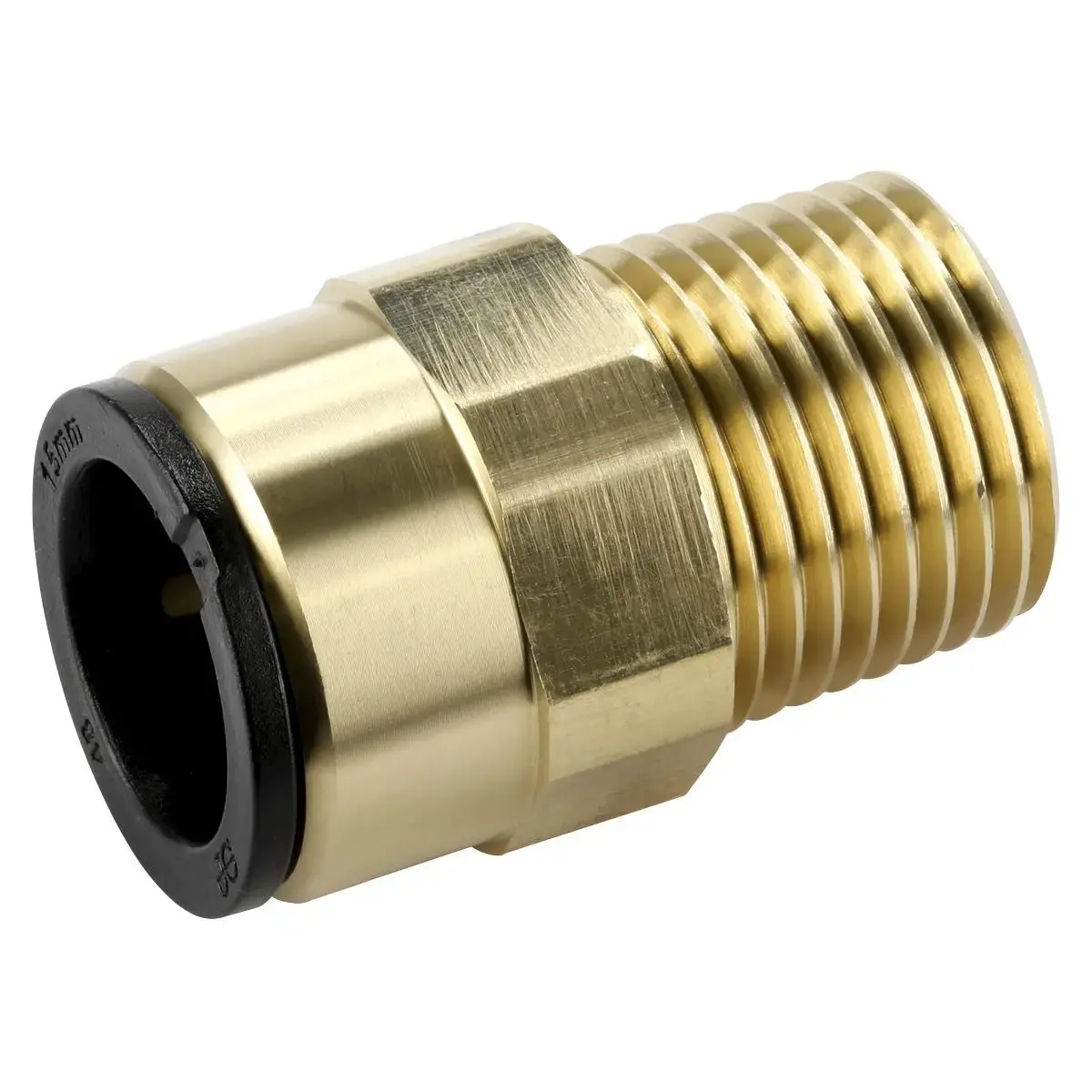 John Guest Straight Adaptor 15Mm X 1/2"Bspt Brass (John Guest Speedfit® - Mm011504n) 1