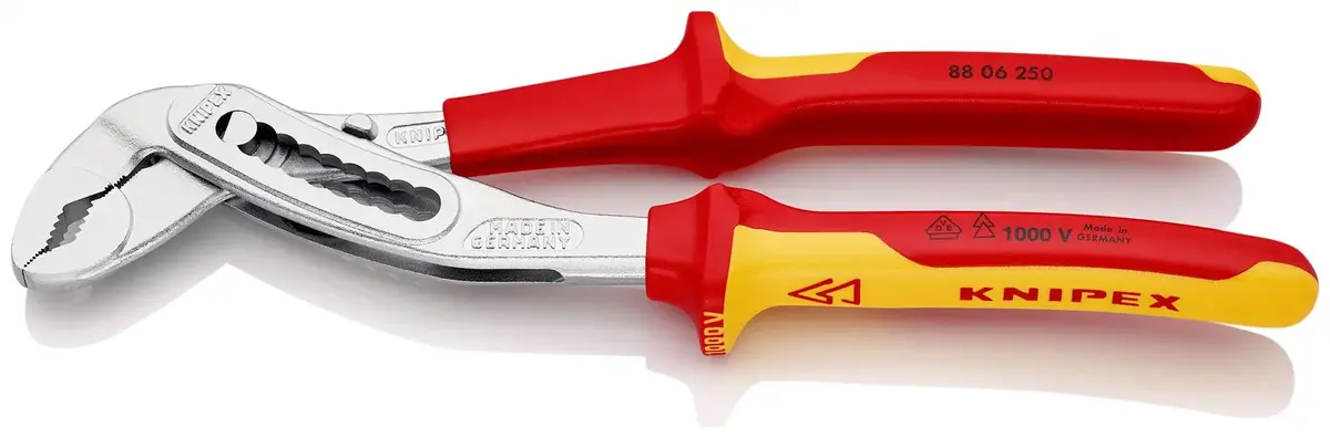 Knipex Alligator Water Pump Pliers 250Mm Chrome Vde Multi Component Grips 88 06 250 Sb 1