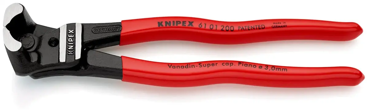 Knipex Bolt End Cutting Nipper Pliers High Lever Transmission 200Mm Plastic Coated 61 01 200 1