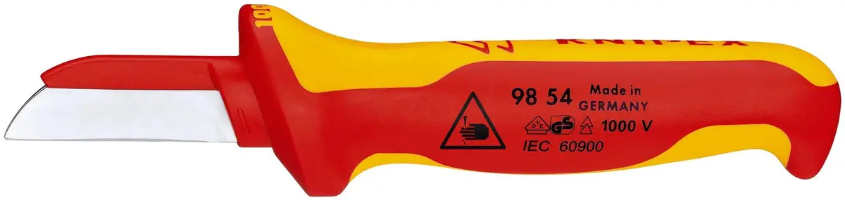 Knipex Cable Knife 190Mm Vde Insulated Multi Component Handle 50Mm Blade Length 98 54 Sb 1