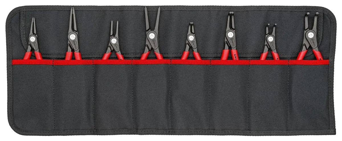 Knipex Circlip Pliers Set In Tool Roll 8 Piece Internal External Plier 00 19 58 V02 1