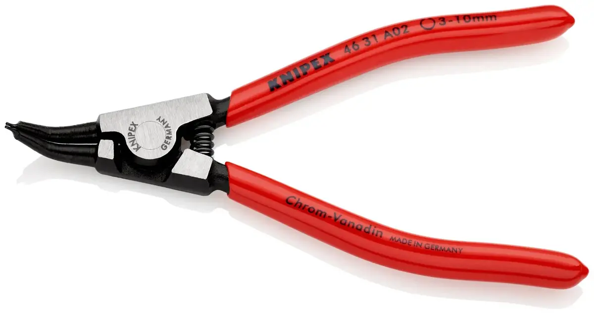 Knipex Circlip Pliers For External Circlips On Shafts 45° Angled 130Mm 0.9Mm Diameter Tips 46 31 A02 1