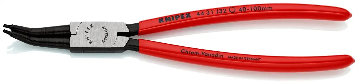 Knipex Circlip Pliers For Internal Circlips In Bore Holes 45° Angled 225Mm 2.3Mm Diameter Tips 44 31 J32 1