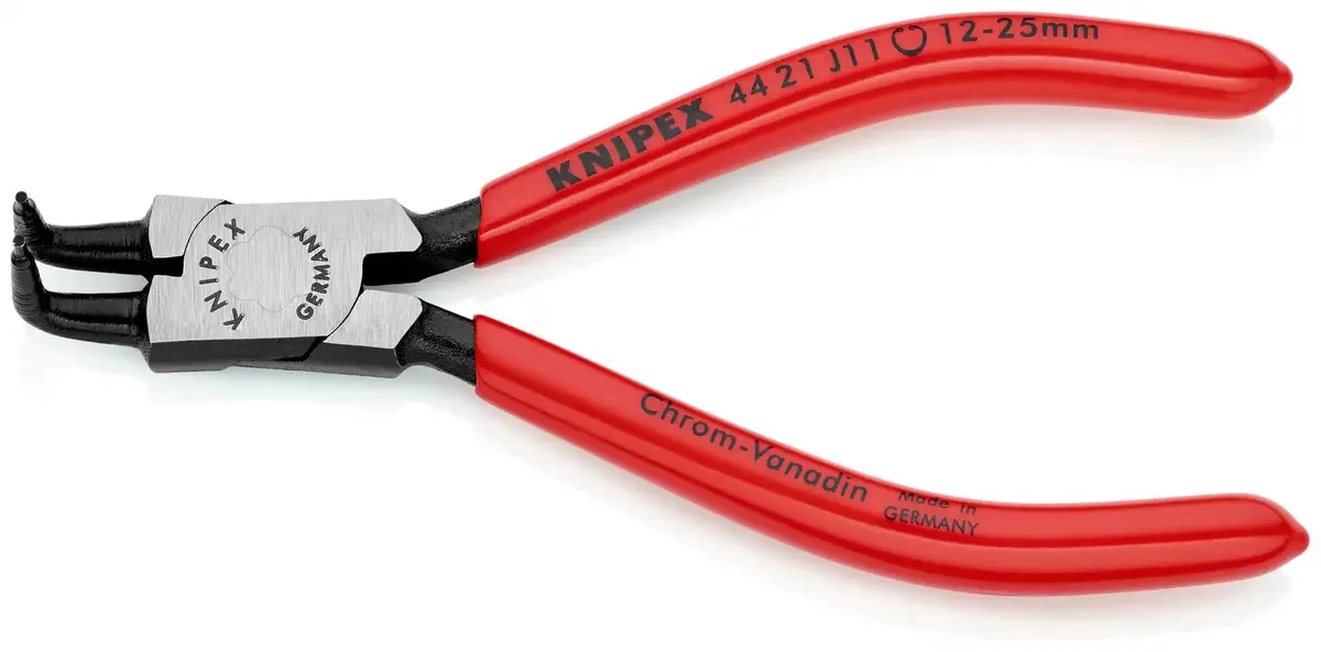 Knipex Circlip Pliers For Internal Circlips In Bore Holes Bent Nose 130Mm 1.3Mm Diameter Tips 44 21 J11 2