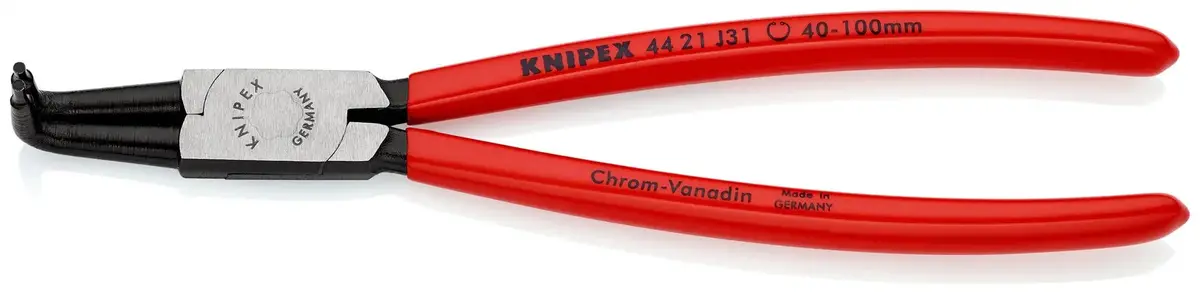 Knipex Circlip Pliers For Internal Circlips In Bore Holes Bent Nose 215Mm 2.3Mm Diameter Tips 44 21 J31 1