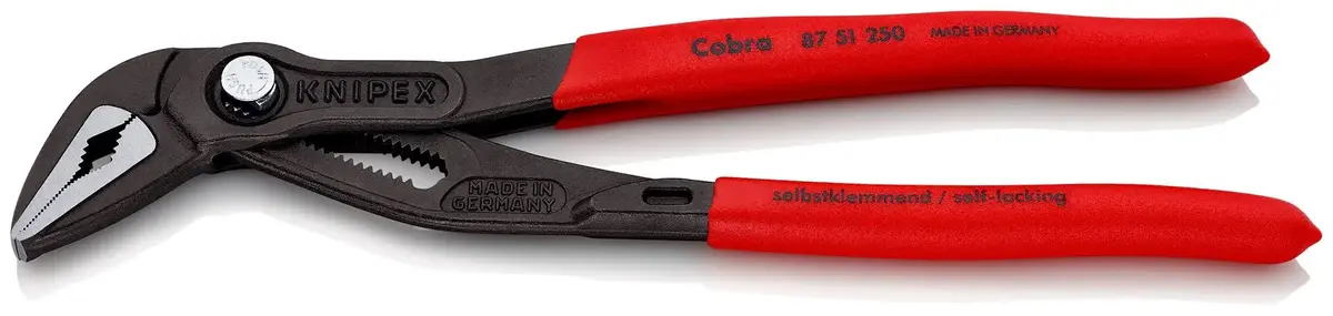 Knipex Cobra Es Water Pump Pliers Extra Slim 250Mm Plastic Coated Handles Non Slip 87 51 250 Sb 1