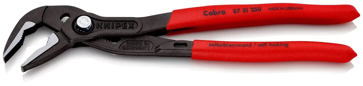 Knipex Cobra Es Water Pump Pliers Extra Slim 250Mm Plastic Coated Handles Non Slip 87 51 250 Sb 2