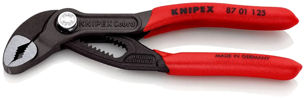 Knipex Cobra High Tech Water Pump Pliers 125Mm Plastic Coated Handles Non Slip 87 01 125 Sb 1