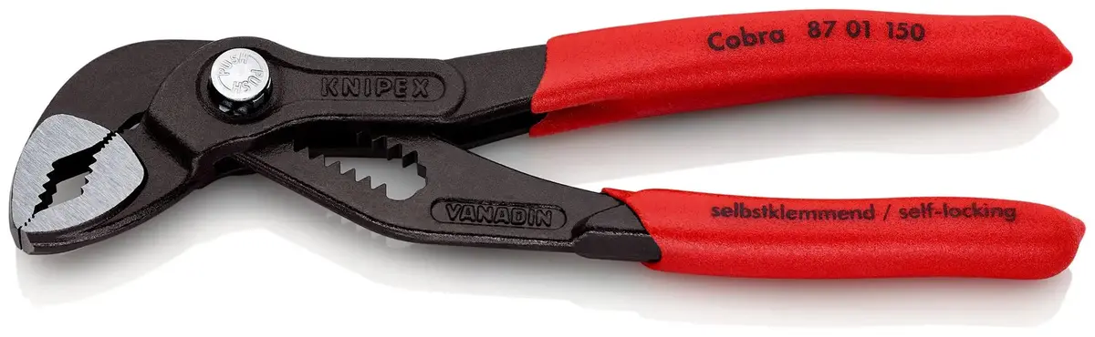 Knipex Cobra High Tech Water Pump Pliers 150Mm Plastic Coated Handles Non Slip 87 01 150 Sb 1