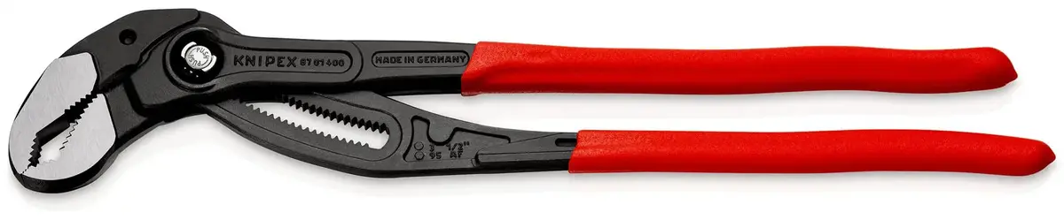 Knipex Cobra Xl High Tech Water Pump Pliers 400Mm Plastic Coated Handles Non Slip 87 01 400 Sb 1