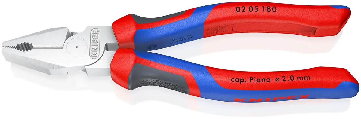 Knipex Combination Pliers High Leverage 180Mm Chrome With Comfort Handles 02 05 180 1