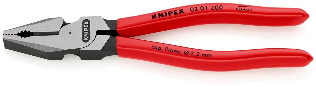 Knipex Combination Pliers High Leverage 200Mm Plastic Coated 02 01 200 1
