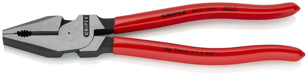 Knipex Combination Pliers High Leverage 225Mm Plastic Coated 02 01 225 1