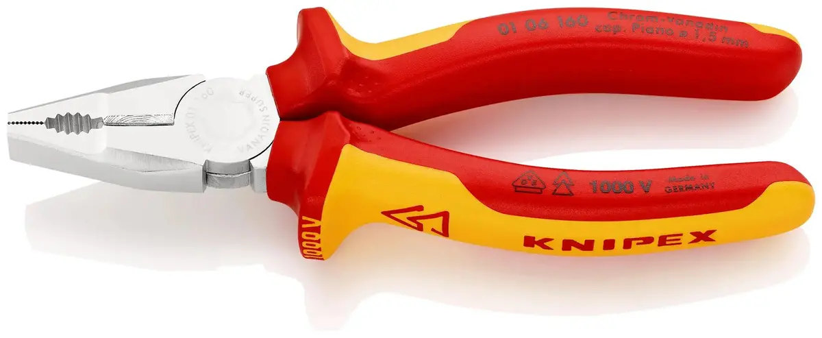 Knipex Combination Pliers Vde 160Mm Chrome Vanadium 01 06 160 1