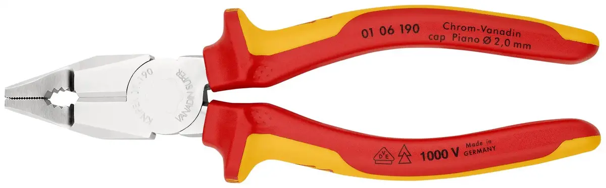 Knipex Combination Pliers Vde 190Mm Chrome Vanadium 01 06 190 1