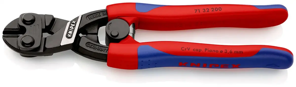 Knipex Compact Bolt Cutters Cobolt Cutting Pliers 200Mm Multi Component Grips 71 32 200 1