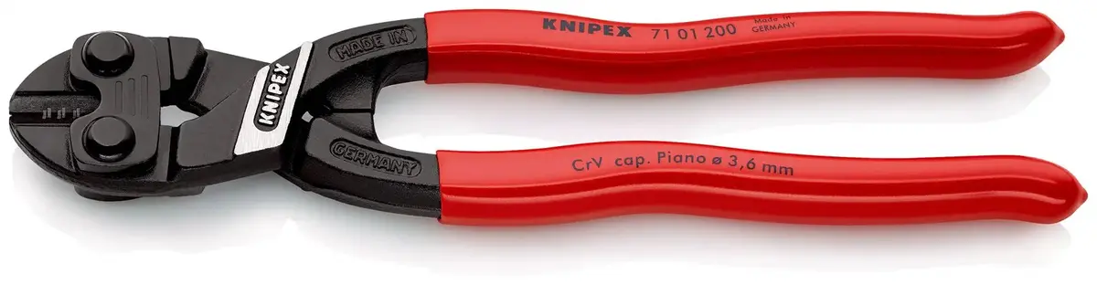 Knipex Compact Bolt Cutters Cobolt Cutting Pliers 200Mm Plastic Coated Handles 71 01 200 Sb 1