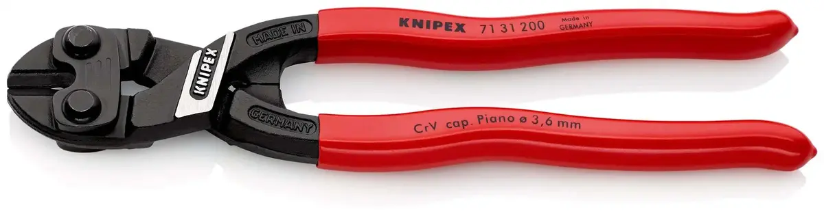 Knipex Compact Bolt Cutters Cobolt Cutting Pliers 200Mm Plastic Coated Handles 71 31 200 Sb 1