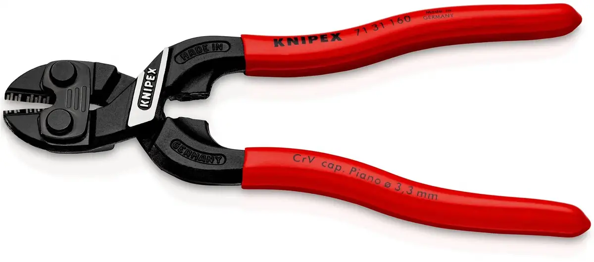 Knipex Compact Bolt Cutters Cobolt S Pliers With Cutting Edge Recess 160Mm Plastic Coated 71 01 160 Sb 2