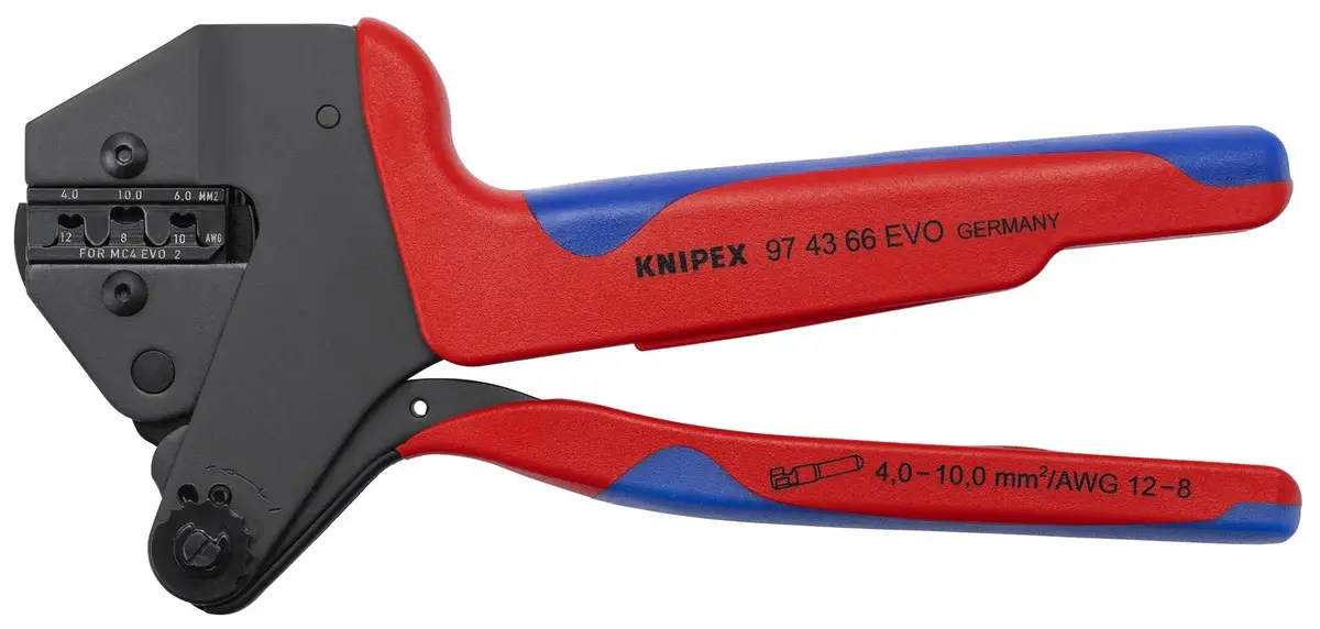 Knipex Crimp System Pliers For Mc4 Evo 2 Solar Connectors Crimping 97 43 66 Evo 1