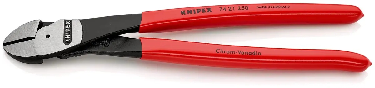 Knipex Diagonal Cutting Pliers High Leverage Side Cutters 12° Angled Head 250Mm Plastic Coated 74 21 250 1