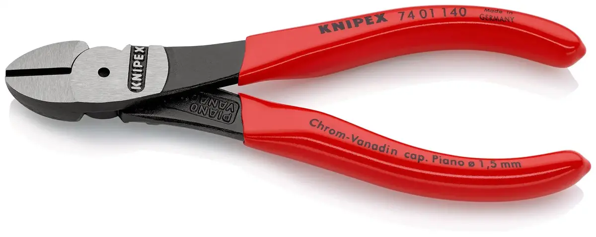 Knipex Diagonal Cutting Pliers High Leverage Side Cutters 140Mm Plastic Coated Handles 74 01 140 1