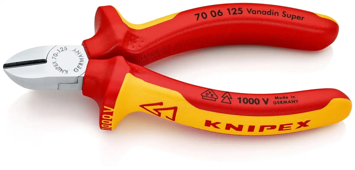Knipex Diagonal Cutting Pliers Side Cutters 125Mm Vde Insulated Multi Component Grips 70 06 125 1