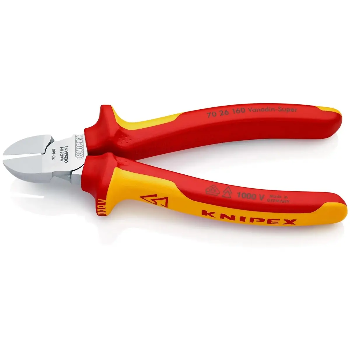Knipex Diagonal Flush Cutters Side Cutting Pliers 160Mm Vde Insulated 1000V 70 26 160 1