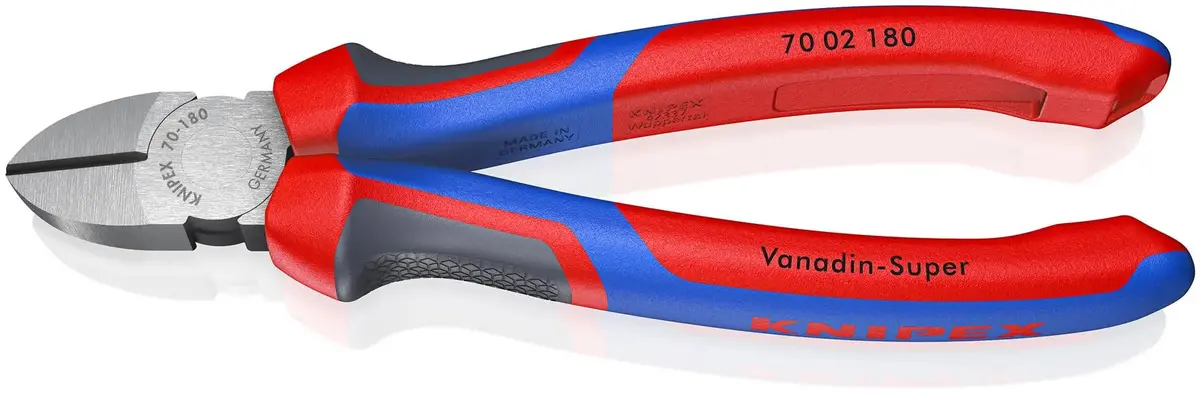 Knipex Diagonal Side Cutting Pliers 180Mm With Comfort Handles 70 02 180 1