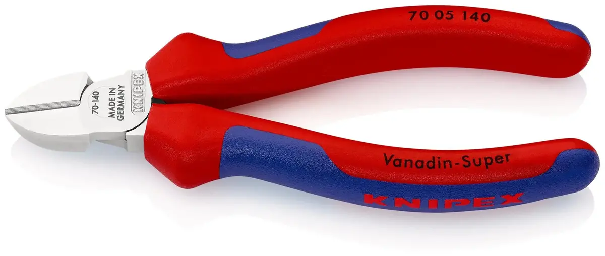 Knipex Diagonal Side Cutting Pliers Chrome 140Mm Multi Component Grips 70 05 140 1