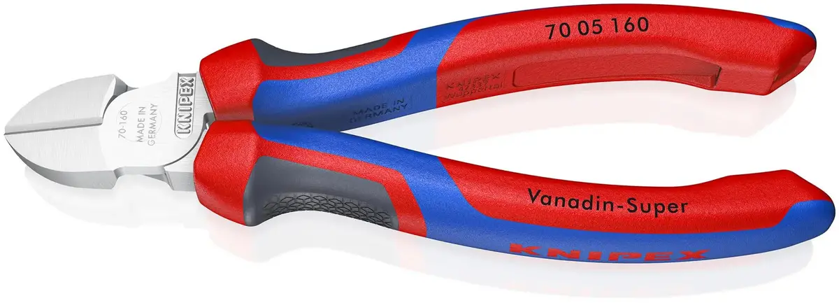 Knipex Diagonal Side Cutting Pliers Chrome 160Mm With Comfort Handles 70 05 160 1